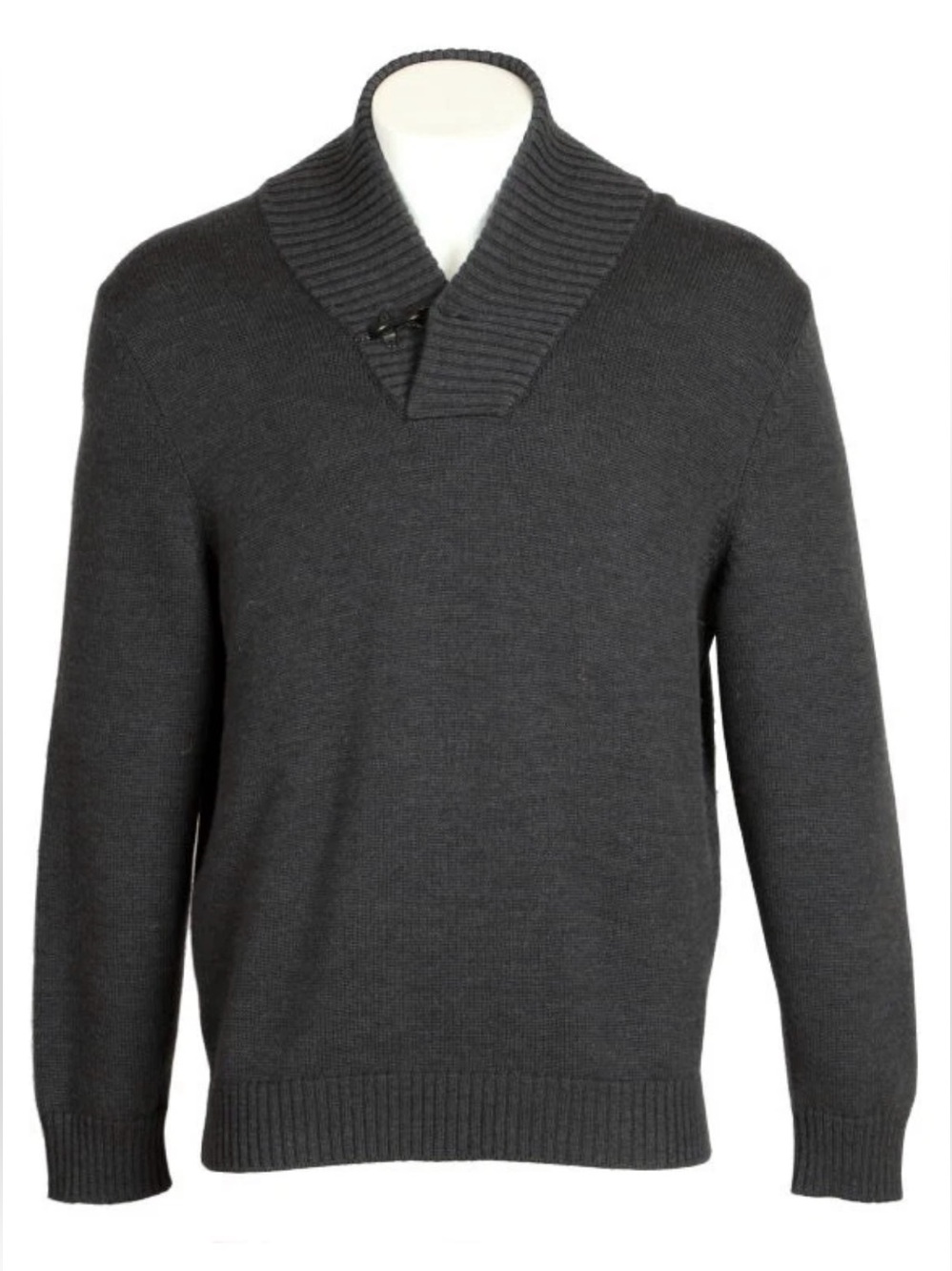 FAY MEN’S CHARCOAL GRAY ITALIAN VIRGIN WOOL SWEATER 56/2XL